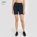 New women's high-waisted workout shorts with side pockets - four-way stretch, tummy control, and butt-lifting design - perfect for fitness and yoga (model dk178)