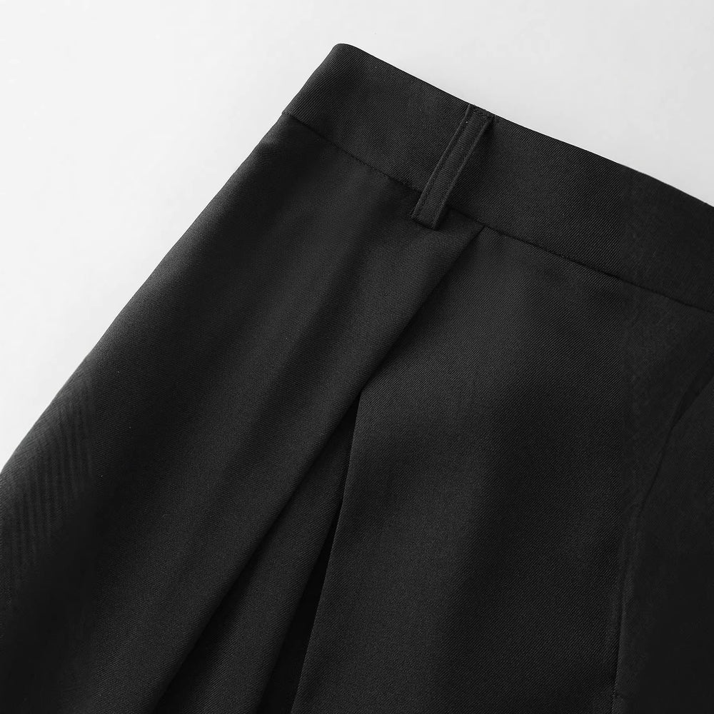 Amazon cross-border women's new high-waisted wide-leg pants: european and american style, drapey, pleated, slimming, commute-ready suit pants