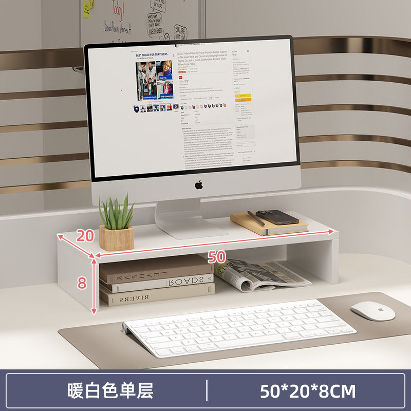 Computer elevated stand monitor bracket desktop bracket office desktop storage shelf workstation corner hole board