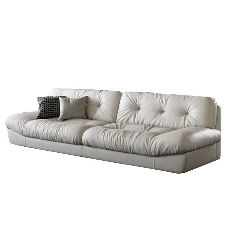 Italian minimalist living room genuine leather sofa designer straight row small apartment cream style lazy cloud sofa