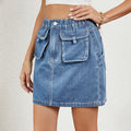 European and american cross-border e-commerce  spring/summer new arrivals:  independent store washed denim skirt with elastic waistband