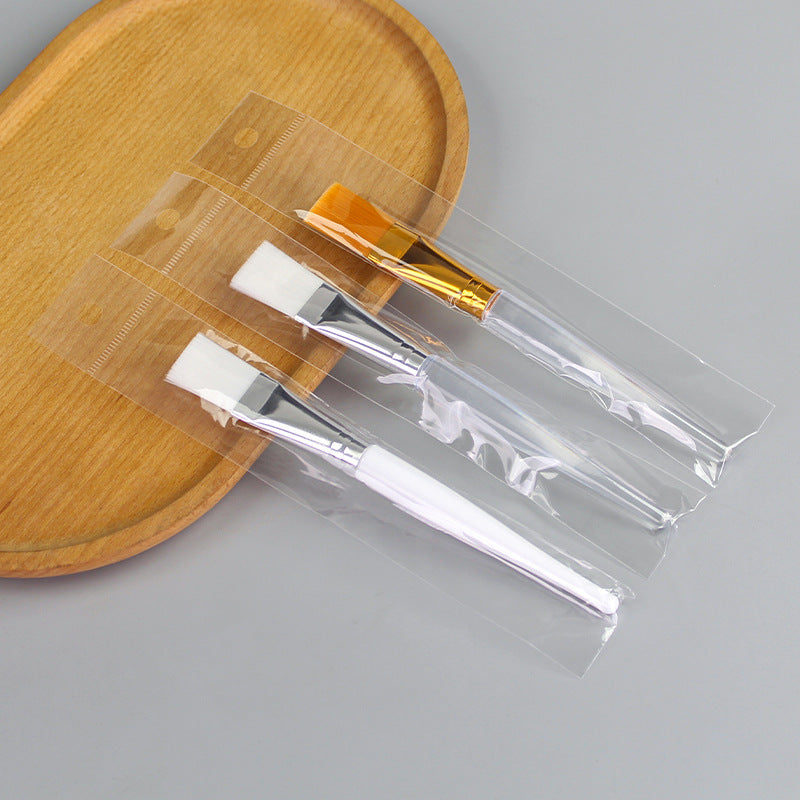 Beauty brush makeup brush transparent rod facial mask brush gold aluminum sleeve brown yellow hair brush tea pen individually packaged pot pen