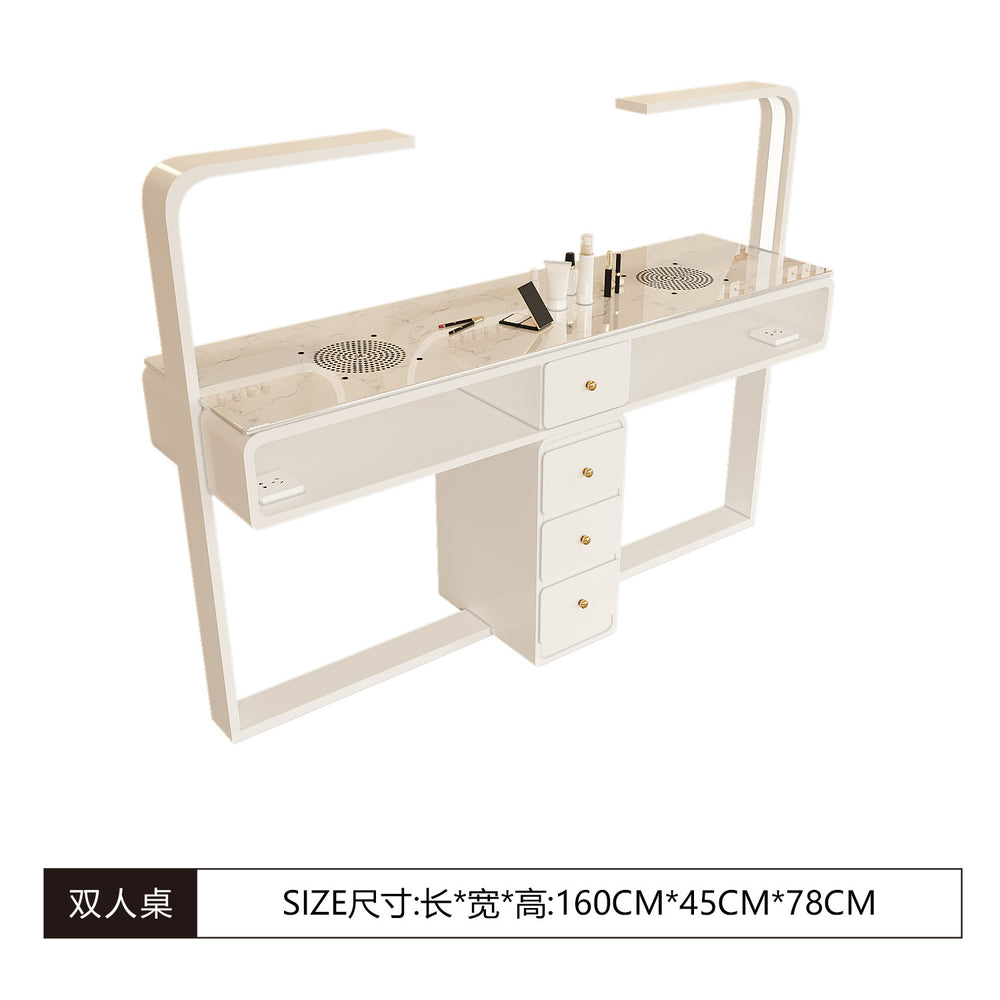 Manufacturer's new arrival porcelain-free manicure table with marble tabletop, dust-proof with vacuum cleaner socket, manicure table and chair set