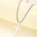 European and american cross-border tmue hot-selling men's twisted rope chain hip hop trendy chain cross pendant necklace