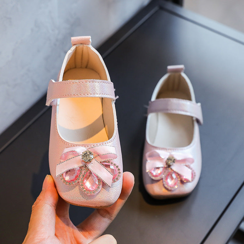 Girls' leather shoes - spring  new collection: princess shoes for baby girls, soft-soled children's shoes, spring/autumn single shoes, pink