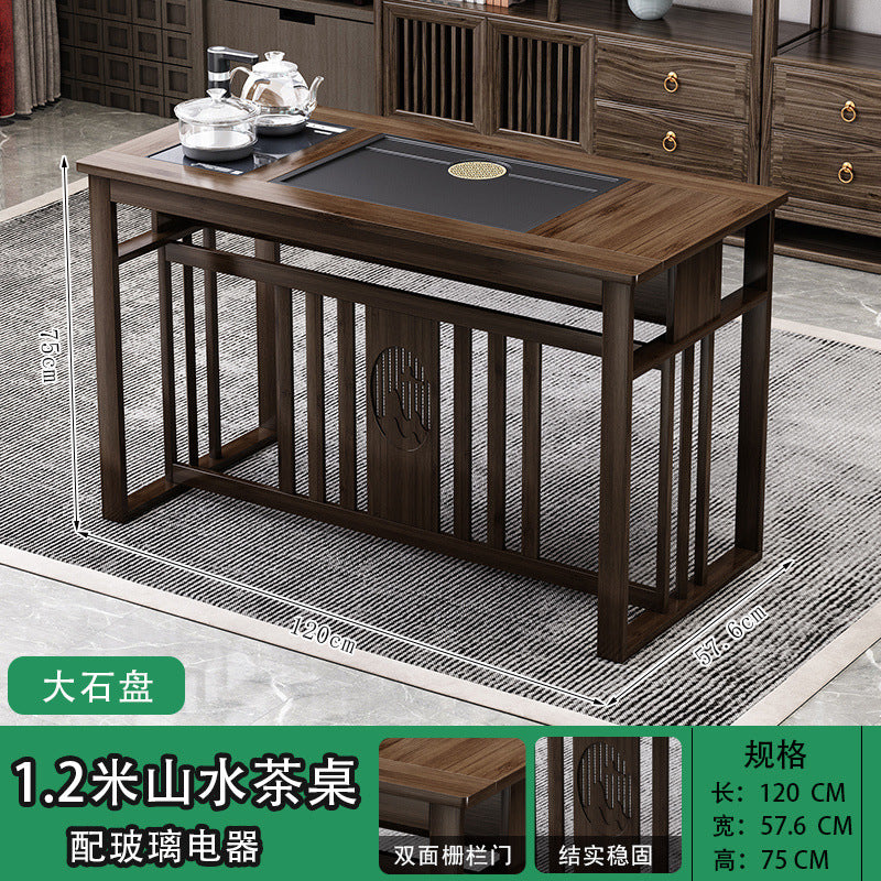 Balcony tea table and chair combination New Chinese-style office household small apartment Kung Fu tea table Boiling water integrated tea making table