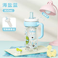 New arrival cartoon jumbo ice cup straw coffee cup large capacity with tea drain high temperature resistant handle straw water cup