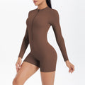 fashioncut out beautiful back half open zipper jumpsuit peach butt sports fitness running jumpsuit women's yoga wear