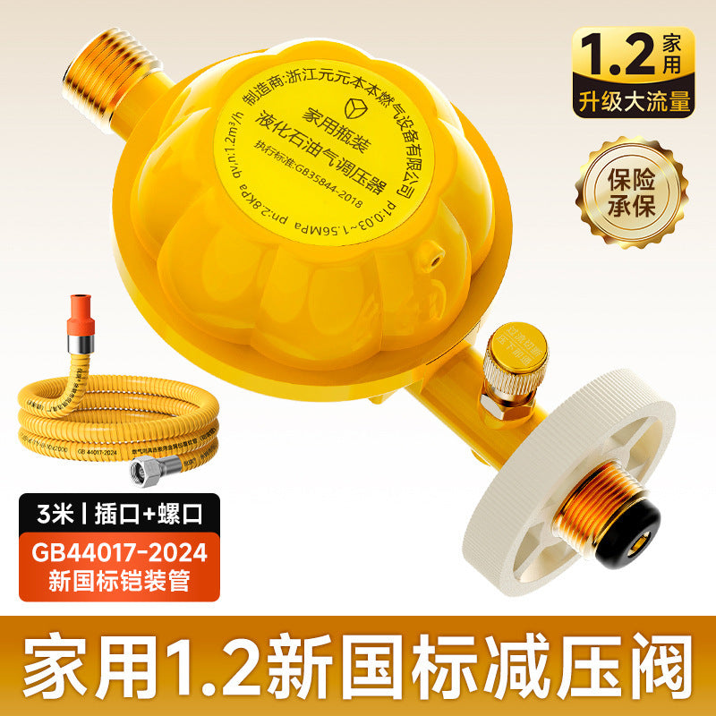 One piece of gas pressure reducing valve household national standard 1.2L gas tank gas stove valve gas pipe automatic shut-off valve
