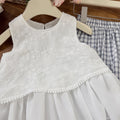 New girls' spring outfit: korean style sleeveless ruffle embroidered set - trendy and stylish children's clothing for baby girls