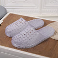 2024 summer new women's closed-toe transparent jelly flat sandals - bathroom non-slip indoor slippers, outdoor beach shoes