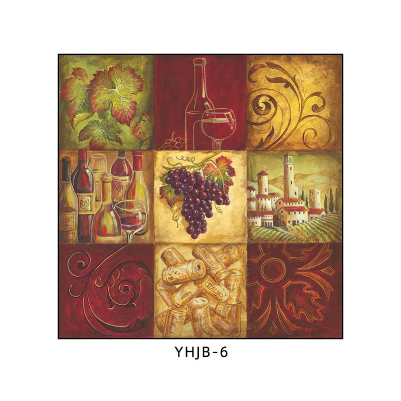 American bar decorative painting retro industrial style creative KTV box red wine glass hanging painting nostalgic wine mural