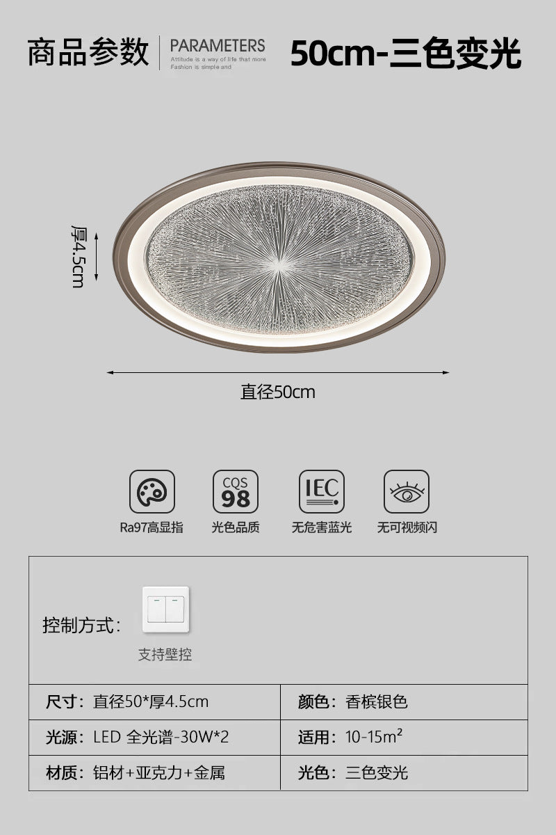 Bedroom ceiling light 2025 new modern simple light luxury high-end designer eye protection room master bedroom lighting