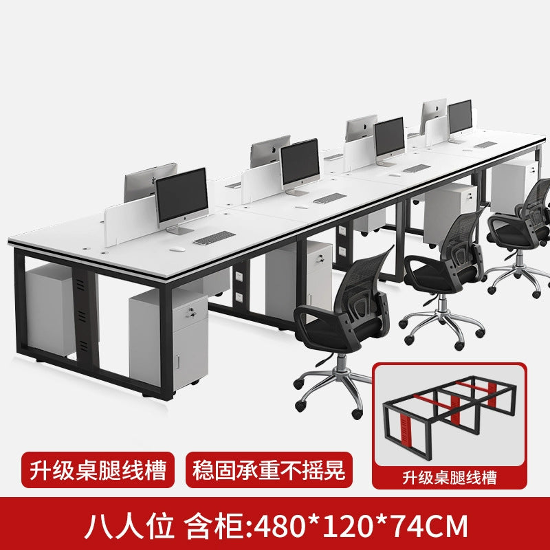 Office desk and chair set - 4, 6, or 8 seater workstation - cardboard office - minimalist modern office desk for employees