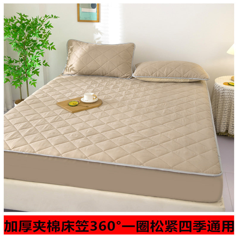 Machine washable single piece thickened bed cover quilted simmons bed protector new arrival protective cover neutral cotton bed sheet bed cover