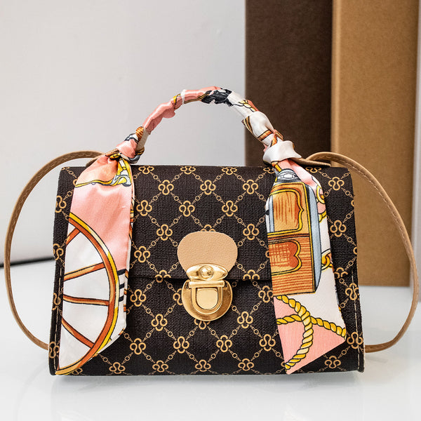 清新甜美斜跨包2022women handbag夏季外贸包包女包花料小方包