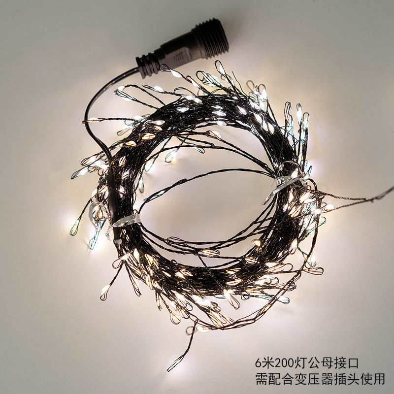 Korean LED copper wire firecracker light Xiaohongshu same Christmas tree decoration lights 31V series light string star flashing light