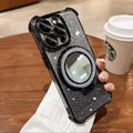 Four-corner airbag case for apple 17 pro max, anti-drop minimalist iphone 15 mirror stand protective cover