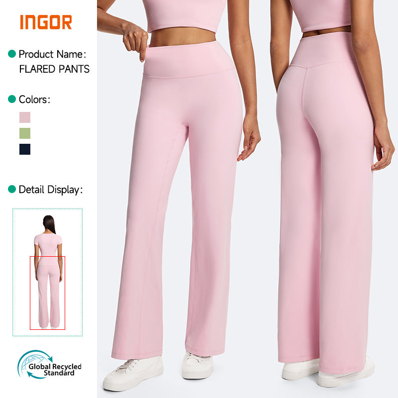 New arrival: eco-friendly high-waisted yoga flare pants for women - dance, workout, wide leg, casual, butt-lifting, fitness