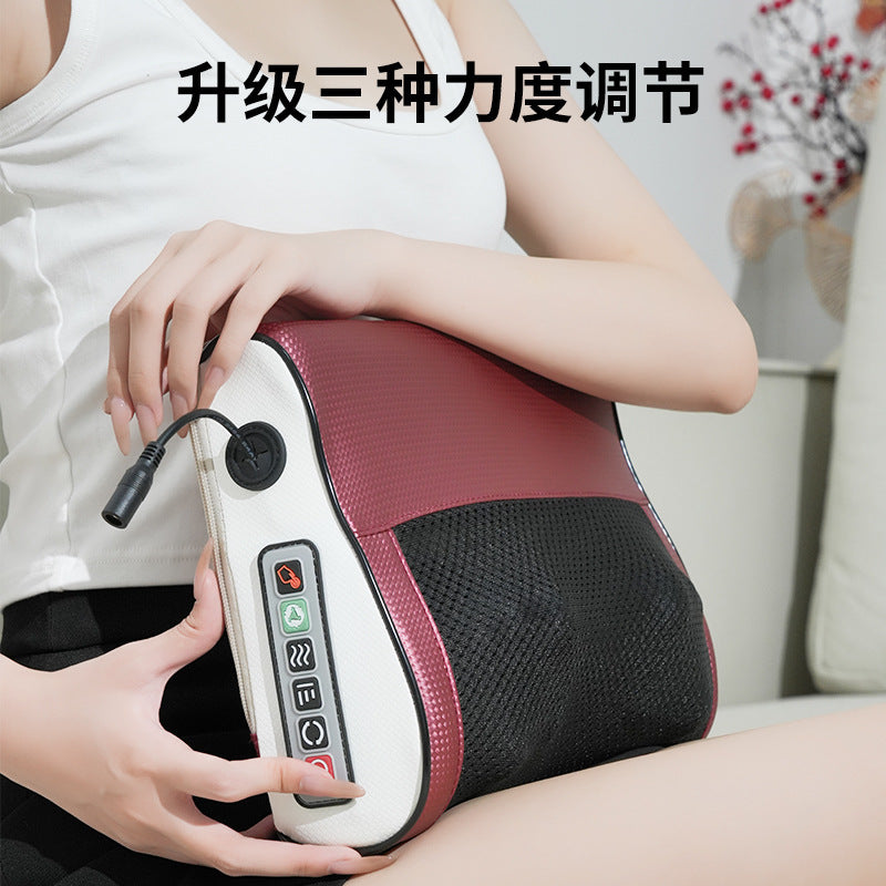 Cervical spine massager neck massage pillow hot compress lumbar lumbar whole body multifunctional car seat for home