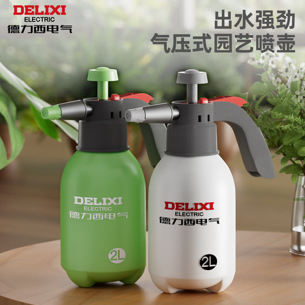Delixi Electric watering can Household 2 liters watering flowers High pressure fine mist spray kettle Cleaning housekeeping Air pressure sprayer