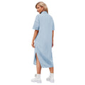 European and american cross-border women's spring new arrivals:  independent site washed loose denim short-sleeve maxi dress