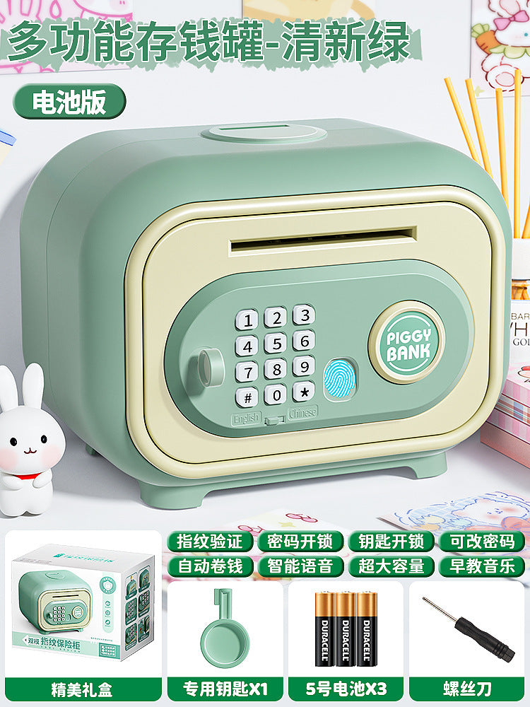 Piggy Bank 2024 New Children's Girls Only Can't Get In Safe Cabinet Boys Large Capacity Password Box Savings