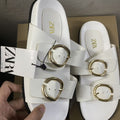 Za white chunky platform sandals - women's summer outdoor wear, 2025 new fashion, versatile style, perfect with dresses, stunning beach sandals for women
