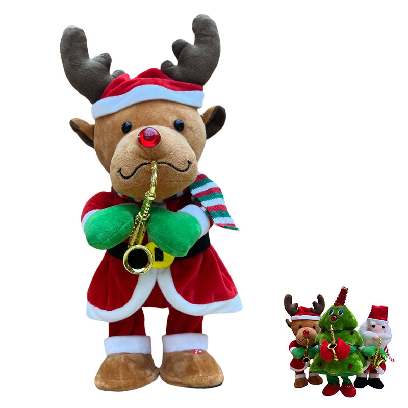 Santa claus plush toy reindeer stuffed animal girl's sleeping pillow doll christmas gift wholesale