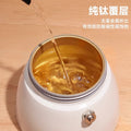 Pure titanium coated double valve moka potfor home coffee pot outdoor portable coffee utensils coffee suit gift brewing