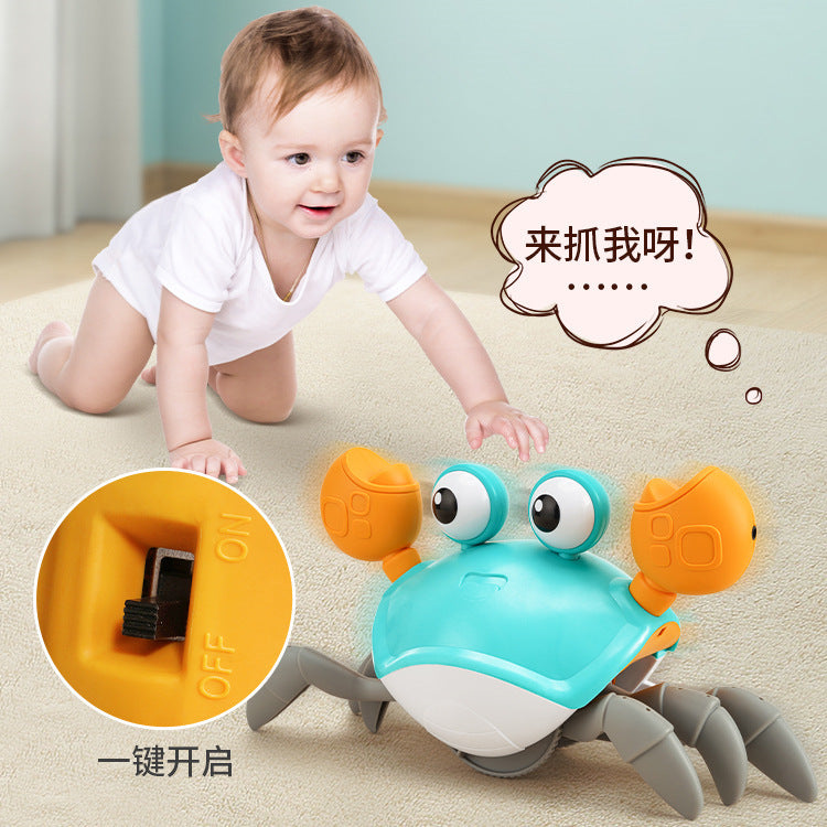 Rechargeable automatic induction charging electric escape crab with lights and music - realistic crawling toy for boys and girls - hot seller for street vendors