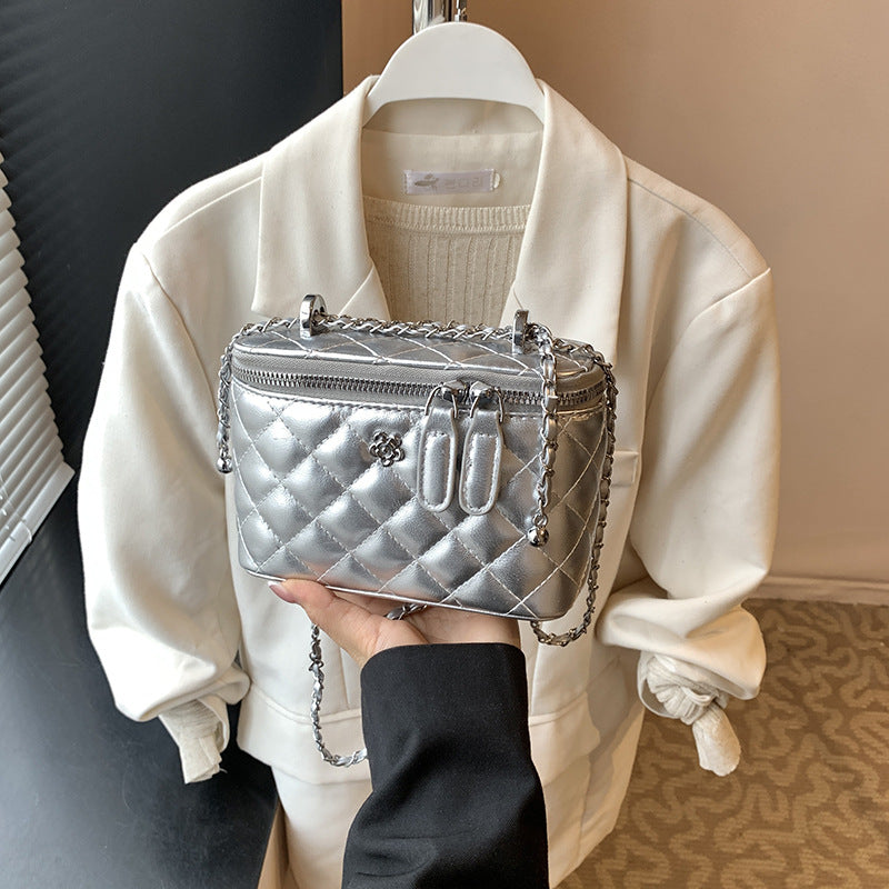 Foreign trade rhombus chain bag women's 2025 new summer niche shoulder messenger bag Korean version popular box bag
