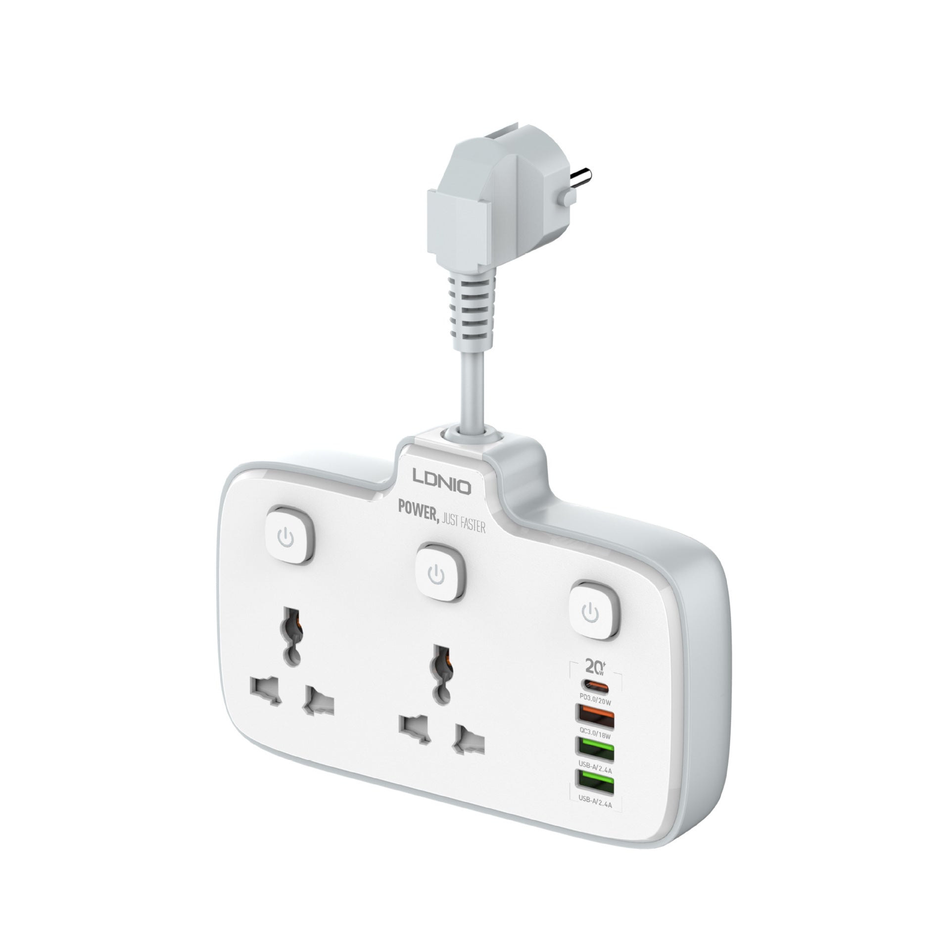 One turn multi-short line plug-in multi-plug multi-function switch fast charging plug-in board usb socket European and American British standard power strip
