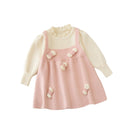 Girls' knit sweater dress - new autumn/winter  collection - handmade floral knit dress - sweet and stylish little girl's dress