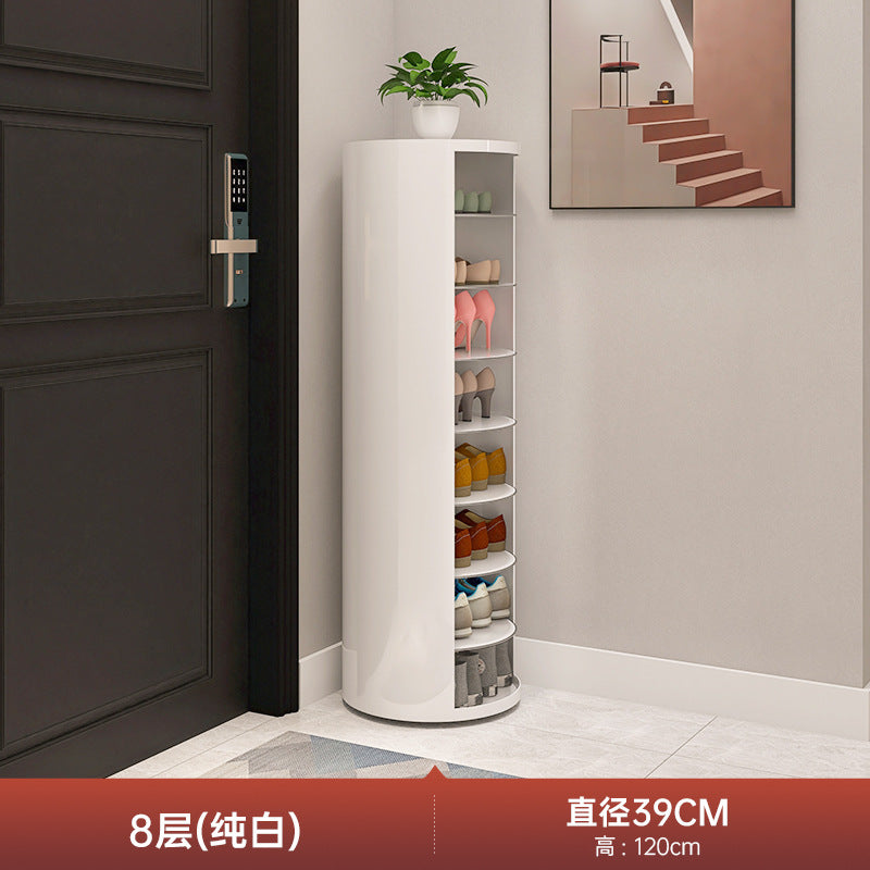 Rotating shoe cabinet household door 2025 new entry entrance entrance steel round multi-layer disinfection shoe rack