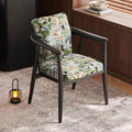 New chinoiserie restaurant violin solid wood accessible luxury dining table and chair tea room design classy armrest for home walnut master chair