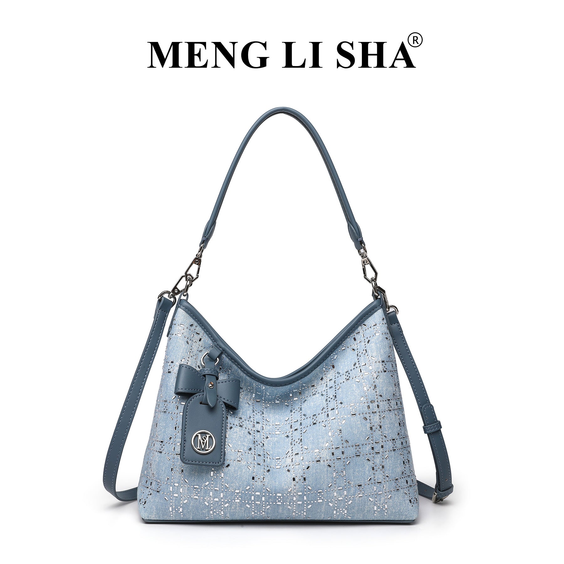 French niche new high-end diamond-encrusted women's shoulder underarm tote bag commuting large-capacity hand carry messenger bag