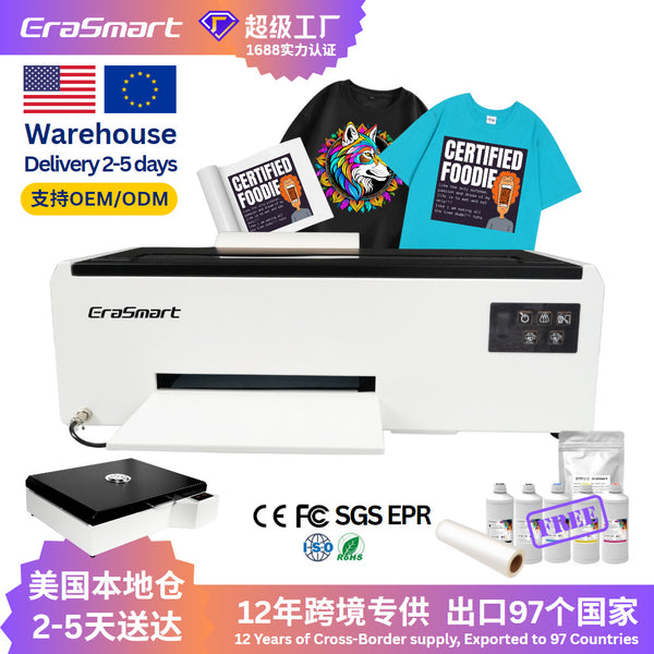 Erasmart white ink PET film printing student creative canvas bag custom digital ironing printing dtf printer