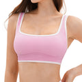 nude sports intimates double shoulder straps contrast color yoga bra running fitness plaid sports bra women 9528