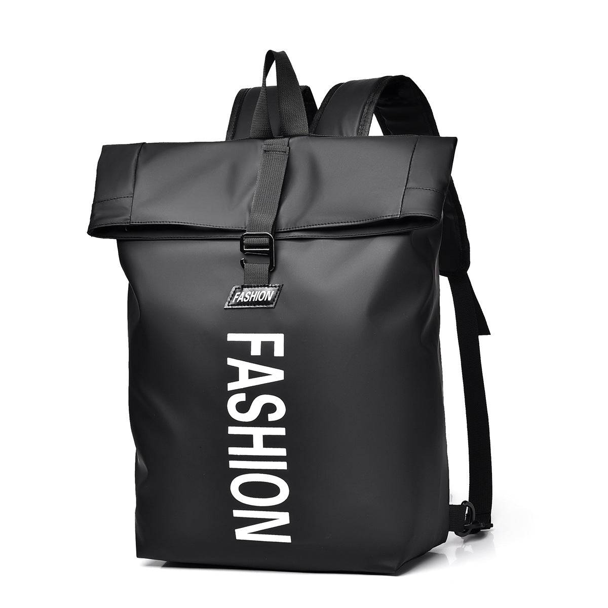 Cross-border trendy cool casual backpack men's travel commuter backpack folding roll mouth travel bag casual student bag