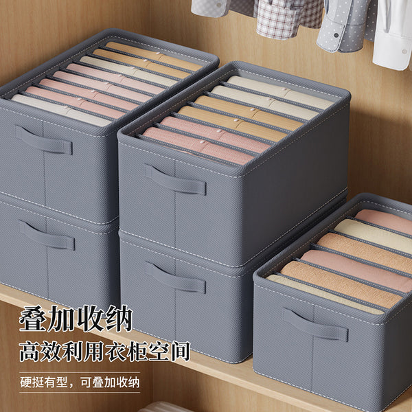 Socks storage box Clothes storage box Foldable clothing Pants finishing box Thickened grid Dormitory underwear storage