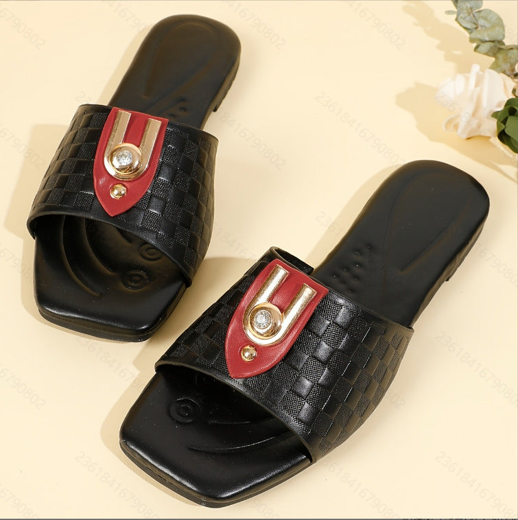Slippers summer 2025 new arrivalfashionnon-slip women's outwear flats sandals summer