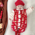 Baby winter clothes quilted thickened outfit for boys and girls, newborn swaddle romper, autumn and winter warm bodysuit