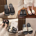 Women's summer slippers 2025 new thick-soled hollow-out buckle strap beach sandals fairy style with skirt one-strap slippers