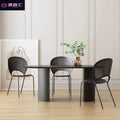 Restaurant black solid wood oval dining table small apartment for homeaccessible luxurypopular dining table oval solid wood dining table