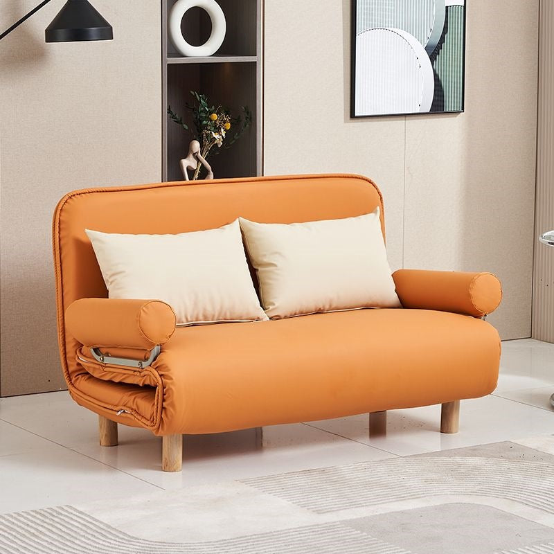Foldable and detachable washable small apartment living room minimalist modern double/single multifunctional cat paw leather sofa bed - free shipping