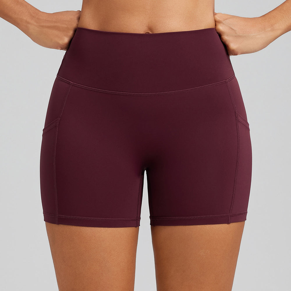 Fashion butt lift flap pocket pants yoga pants women's no embarrassing line high waist fitness sports shorts peach butt elastic leggings