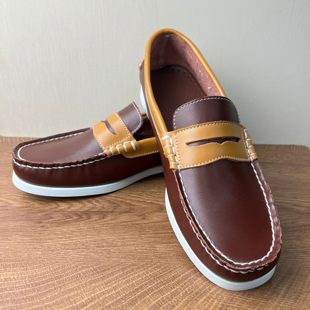 Sailboat shoes men's low-top casual leather shoes slip-on flats shoes easiest for matchtrendy lazy shoes cross-border handmade shoes real shots