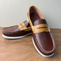 Sailboat shoes men's low-top casual leather shoes slip-on flats shoes easiest for matchtrendy lazy shoes cross-border handmade shoes real shots