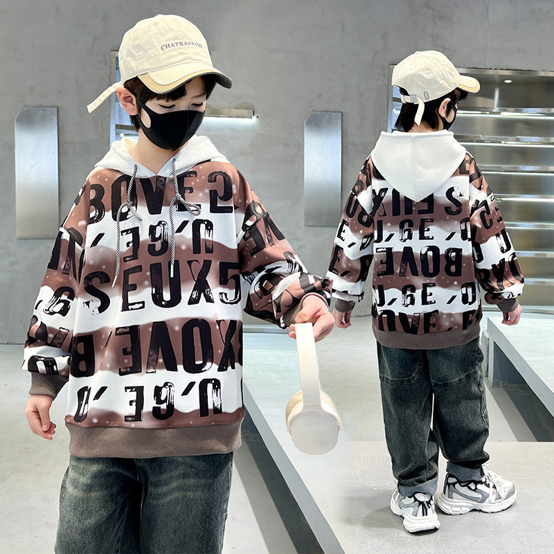 Children's clothing boys spring clothing sweatshirt spring & fall new arrivalchildrentopsspring boys handsome street trendy
